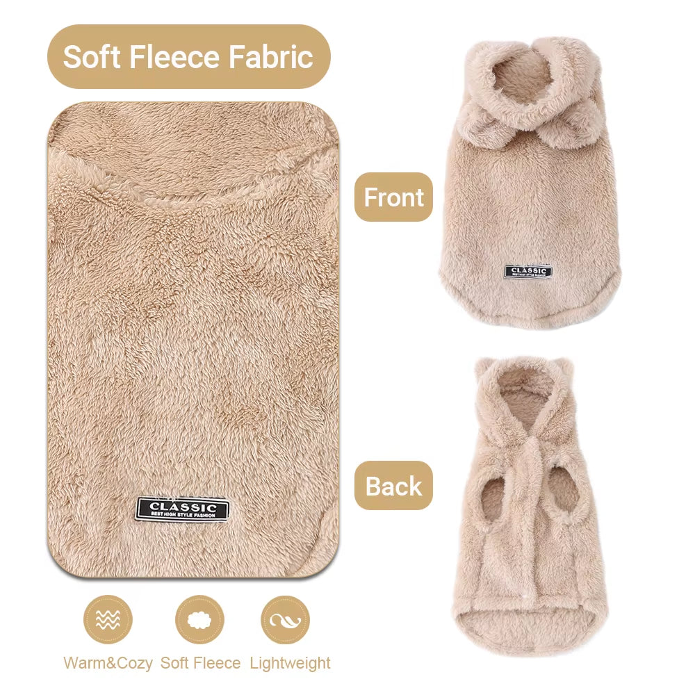 Winter Pet Puppy Hoodie Sweater for Small Medium Dogs Cats Warm Fleece Dog Clothes Coat Yorkshire Chihuahua Jacket Pug Costume