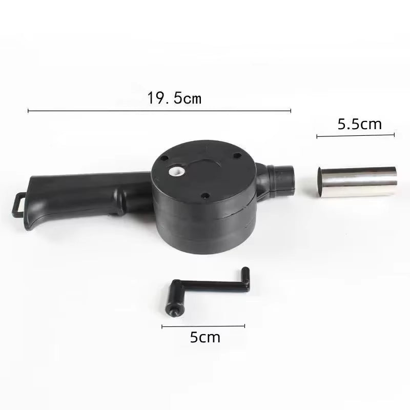 Portable Hand Crank Fan Air Blower Manual BBQ Grill Fire Starter Flame Exciter Cooking Tool for Barbecue Picnic Camping BBQ Tool