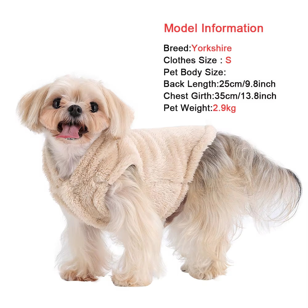 Winter Pet Puppy Hoodie Sweater for Small Medium Dogs Cats Warm Fleece Dog Clothes Coat Yorkshire Chihuahua Jacket Pug Costume