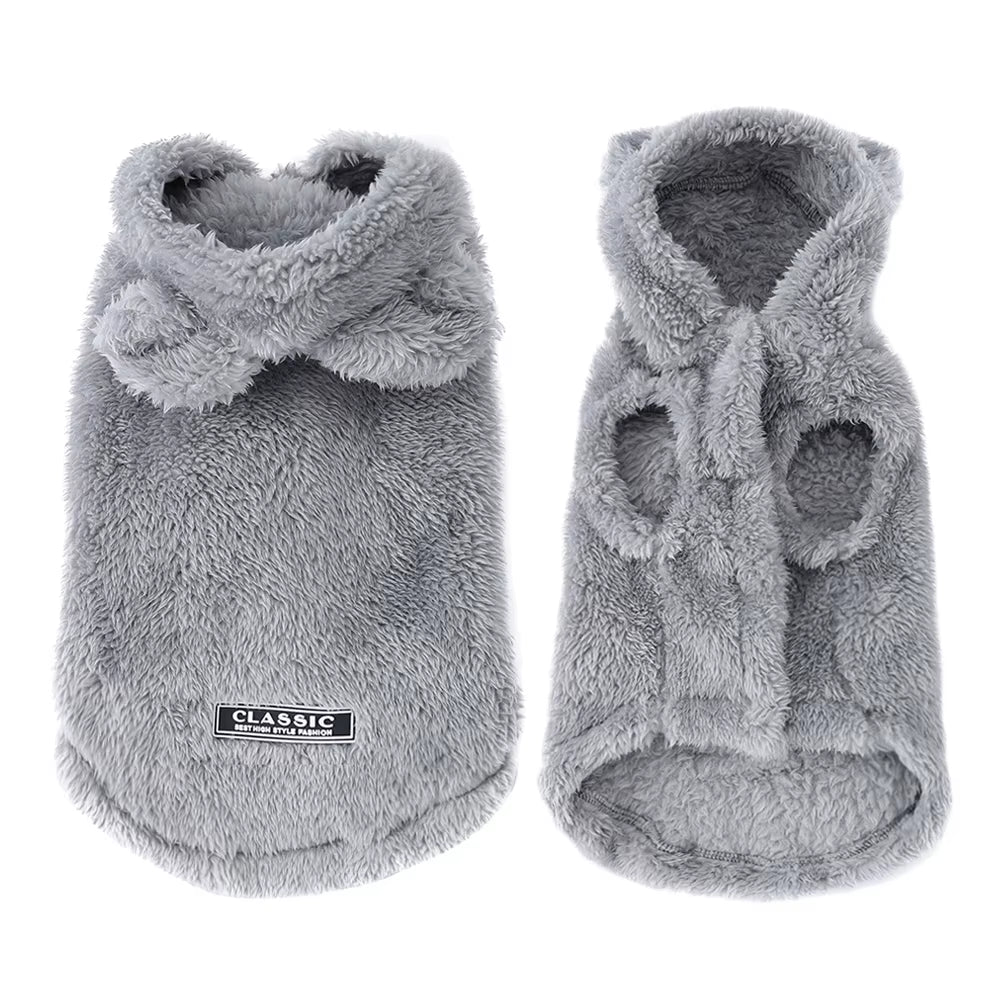 Winter Pet Puppy Hoodie Sweater for Small Medium Dogs Cats Warm Fleece Dog Clothes Coat Yorkshire Chihuahua Jacket Pug Costume