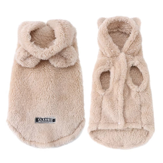 Winter Pet Puppy Hoodie Sweater for Small Medium Dogs Cats Warm Fleece Dog Clothes Coat Yorkshire Chihuahua Jacket Pug Costume