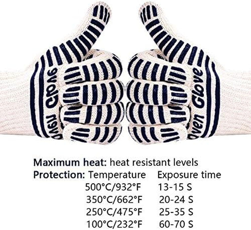 Extreme Heat Resistant Oven Gloves - 932F - Cooking Gloves for BBQ, Grilling, Baking,Cutting, Smoker Fireplace