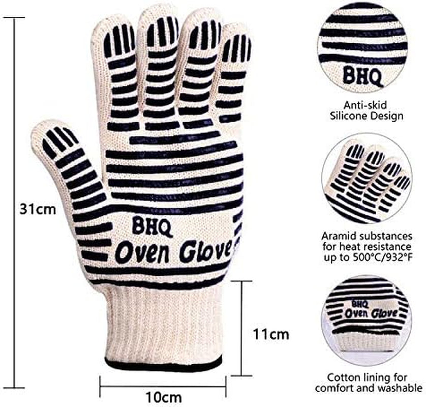 Extreme Heat Resistant Oven Gloves - 932F - Cooking Gloves for BBQ, Grilling, Baking,Cutting, Smoker Fireplace